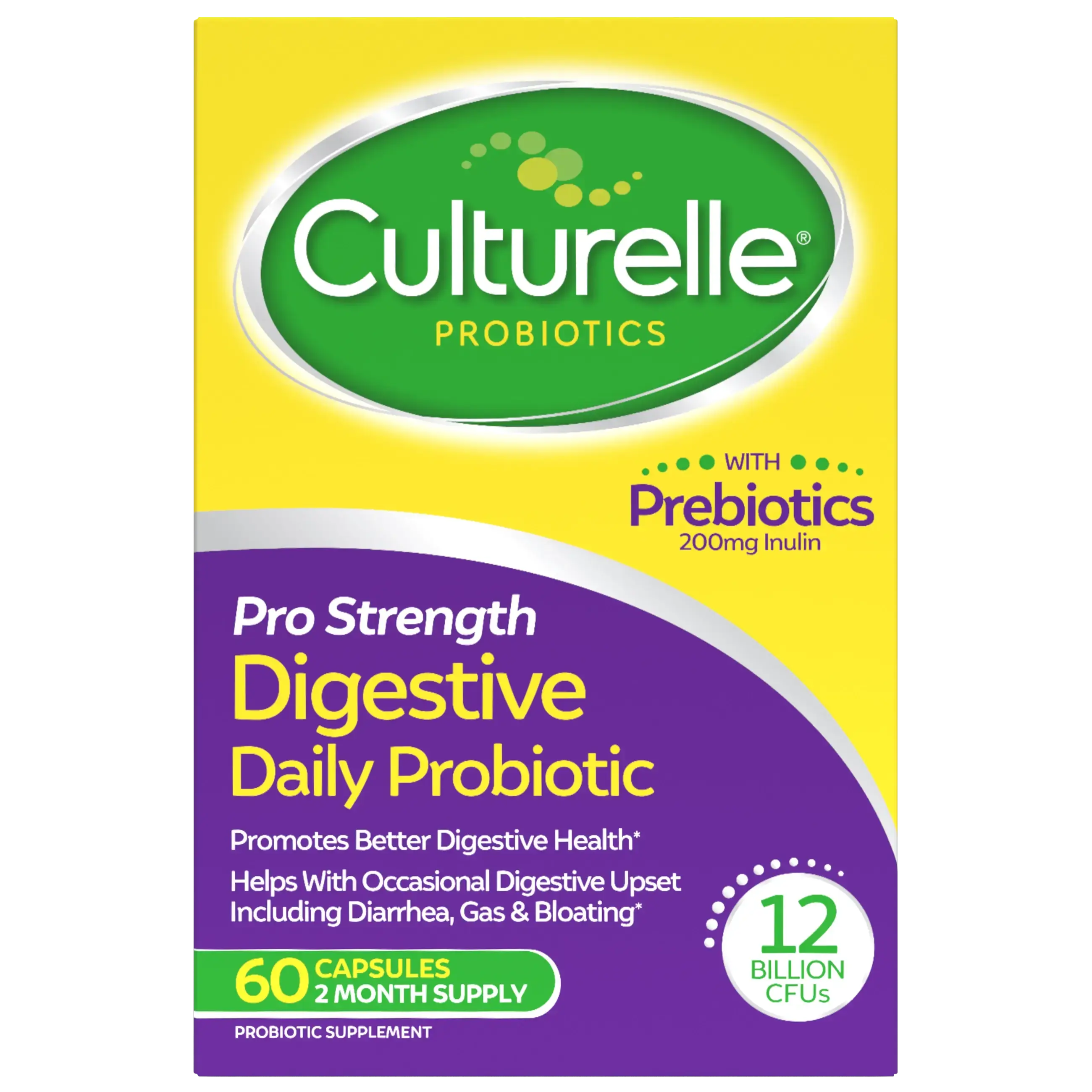 Culturelle Digestive Pro Strength Daily Probiotic Capsules - 60 Count Probiotic Supplement with Lactobacillus rhamnosus GG