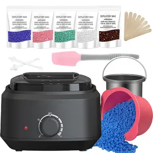 Wax Kit Digital Hair Removal Waxing Kit for Women & Men Hot Wax Warmer Pot for Face, Eyebrow, Body, Brazilian, Bikini, Sensitive Skin Waxing Machine with Accessories for Home Salon