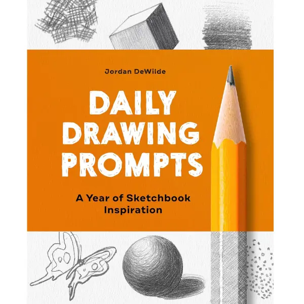 Daily Drawing Prompts Paperback Book - 1-Year Sketchbook Inspiration, Pencil Practice, Creativity Boost for Art Learning, English Language Users, Great New Year's Gift