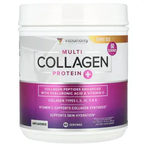 Vitauthority Multi Collagen Protein+, Unflavored, 16.52 oz (468 g)