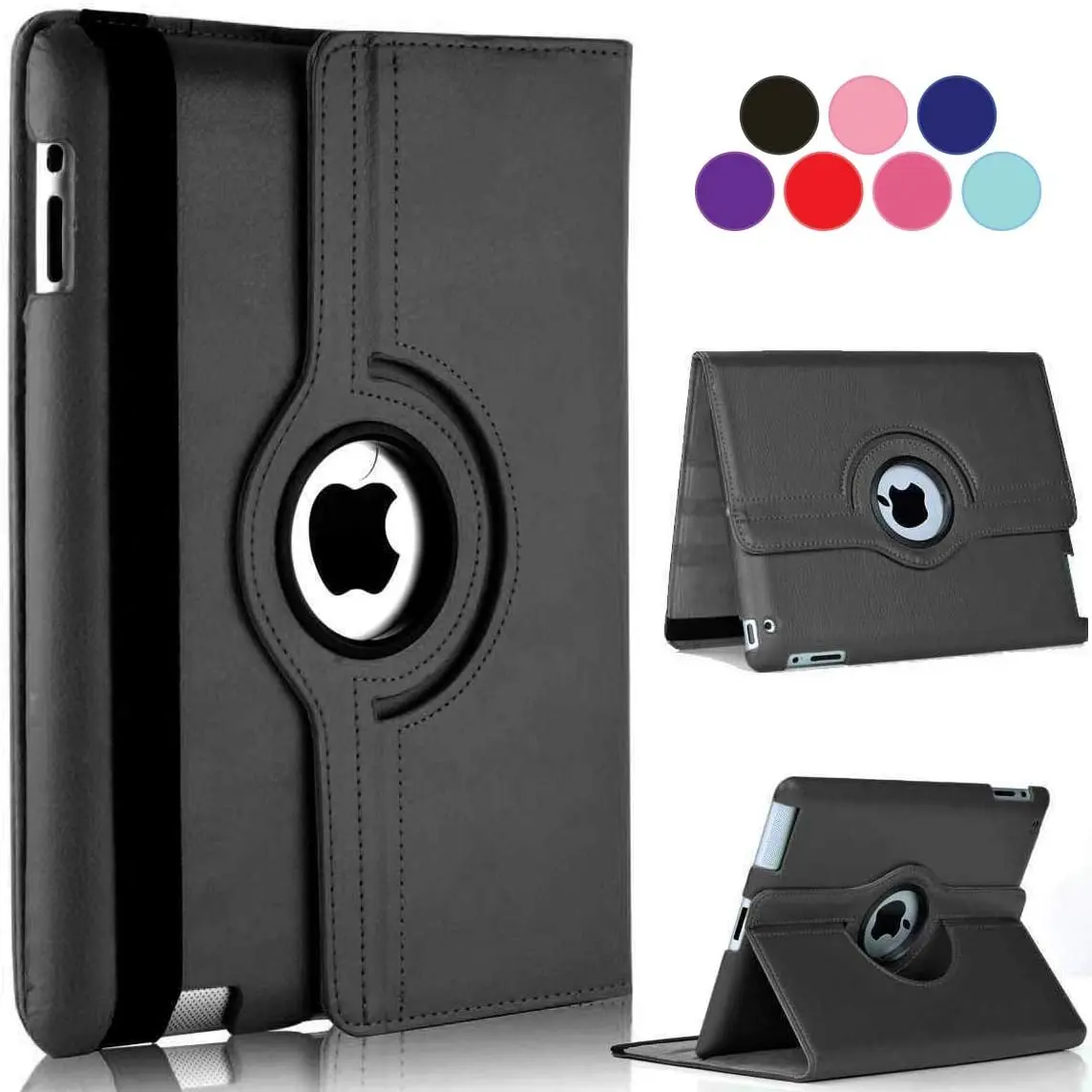 for New iPad 9th/ 8th/ 7th Generation Case, iPad 10.2 Case, 360 Degree Rotating Multi-Angle Viewing Stand, Leather Cover for iPad 10.2 inch 2021/2020/ 2019 Magnetic Magnetic Plastic Holder Protective