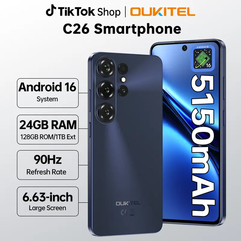 OUKITEL C69 Unlocked Cell Phone, 7.2''120Hz Display, 16GB(4+12)+