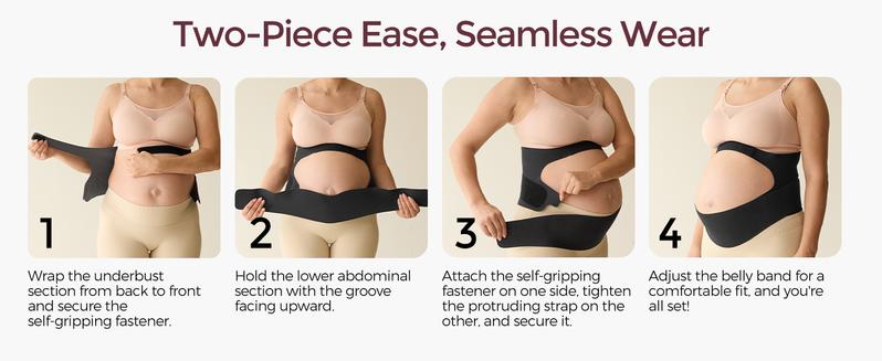 Momcozy CozySupport Ergonest Maternity Belly Band - 360° Support, Invisible Design, Adjustable for All Stages of Pregnancy, Thoughtful Gift for New Moms,-【B】