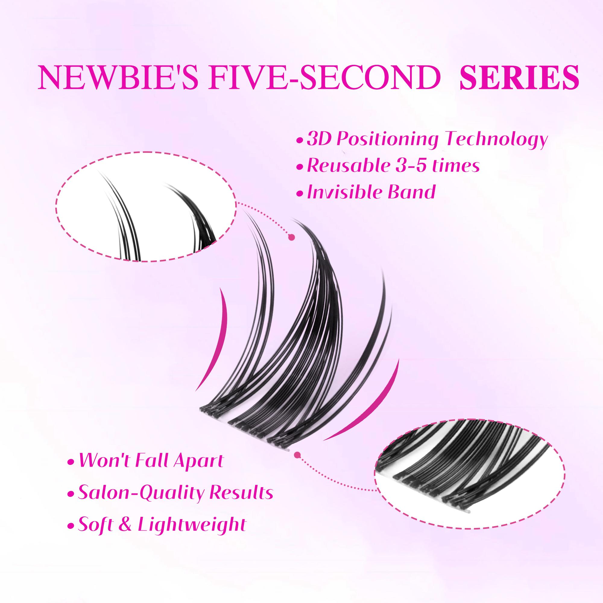 VEYESBEAUTY Manga Single Length Cluster Lash  Invisible Band Wispy Lightweight Softness Weightless Makeup Eyelash Extensions
