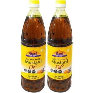 Rani Mustard Oil (Kachi Ghani) 33.8 Ounce (1 Liter) Pack of 2, NON-GMO | Gluten Free | Vegan | 100% Natural