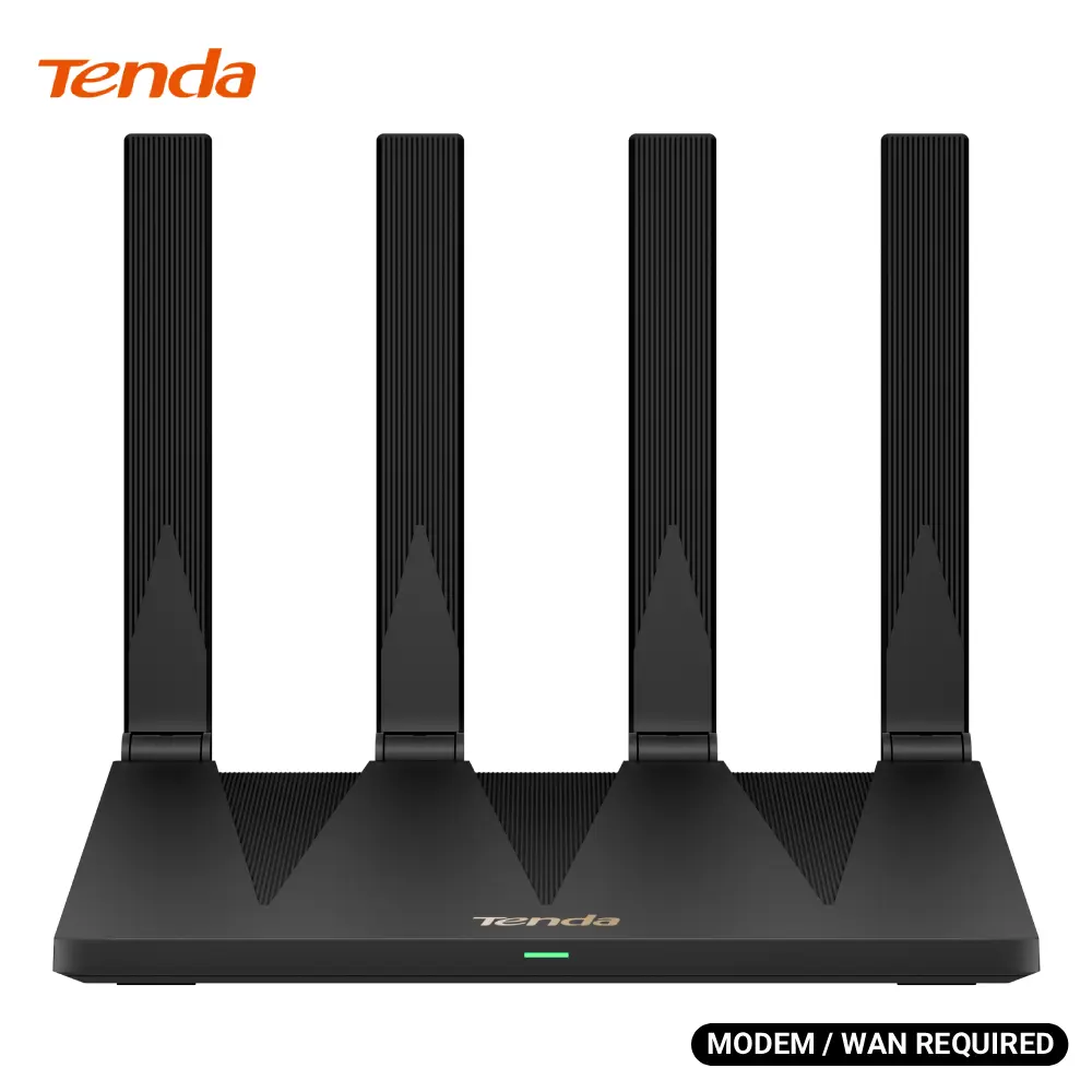 Tenda Wi-Fi 6 AX3000 Gaming Router 4 x Gigabit Port, RX12 Pro Home Hotel Networking, Modem or Ethernet Port Require, Easy Setup, 4K Streaming