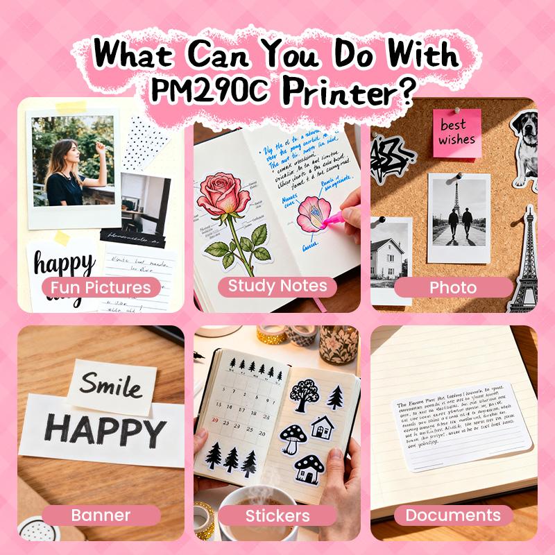 Mini Sticker Printer-2 Inch Bluetooth Thermal Pocket Printer, PM290 Inkless Portable Printer for Study Notes, AI Printer, Photos, Journals, Memos, Lists,Sticky Label, Ideal Gift for Valentine's Day, TikTokShopBlackFriday Mini Sticker Printer-2 Inch Bluetooth Thermal Pocket Printer, PM290 Inkless Portable Printer for Study Notes, AI Printer, Photos, Journals, Memos, Lists,Sticky Label, Ideal Gift for Valentine's Day, TikTokShopBlackFriday