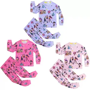 Demon Hunters GirlsSet Music Party Christmas Gift  tiger Child homewear Fans 3D Anime movie Printing pjs Cartoon for Kids 5-13 Years