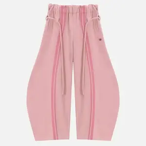 Y2K Stripe Baggy Pants 2025 Elastic Waist Trend Lantern Trouser Vintage Wide Leg Unisex Basic Bottoms