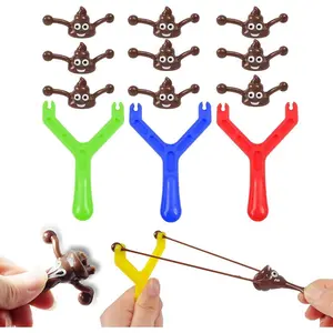 Smiley Poop Toilet Slingshot Toy Funny Gag Gifts，White Elephant Gifts New Year Gifts(3 Sling & 9 Poops Shots) (12pcs)