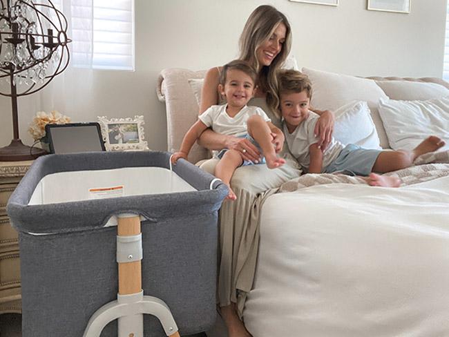 HARPPA 3-in-1 Foldable Baby Bassinet Bedside Sleeper, Rocking Bassinet with Mattress & Cover, Height Adjustable Bassinet for Baby with Wheels, Crib For Infant