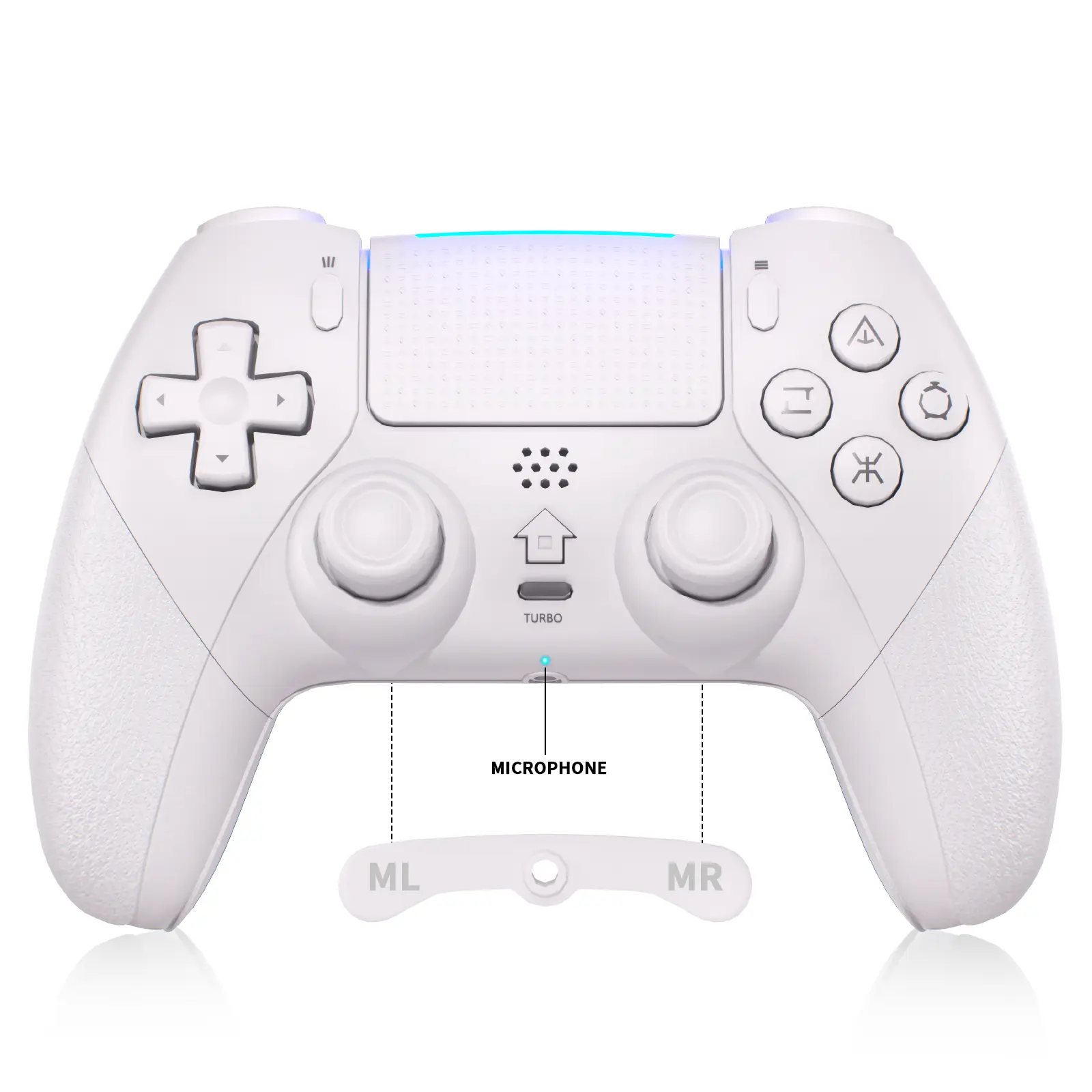 YUYIU Anti-Stick Drift Wireless Game Controller for PS5/PC, Console Gamers - Programmable Macro Back Buttons, 6-Axis Gyro, Dual Vibration, Turbo, Touchpad, Bluetooth 5.0, 3.5mm Audio & Mic, Gaming Stuff for Interactive Gaming