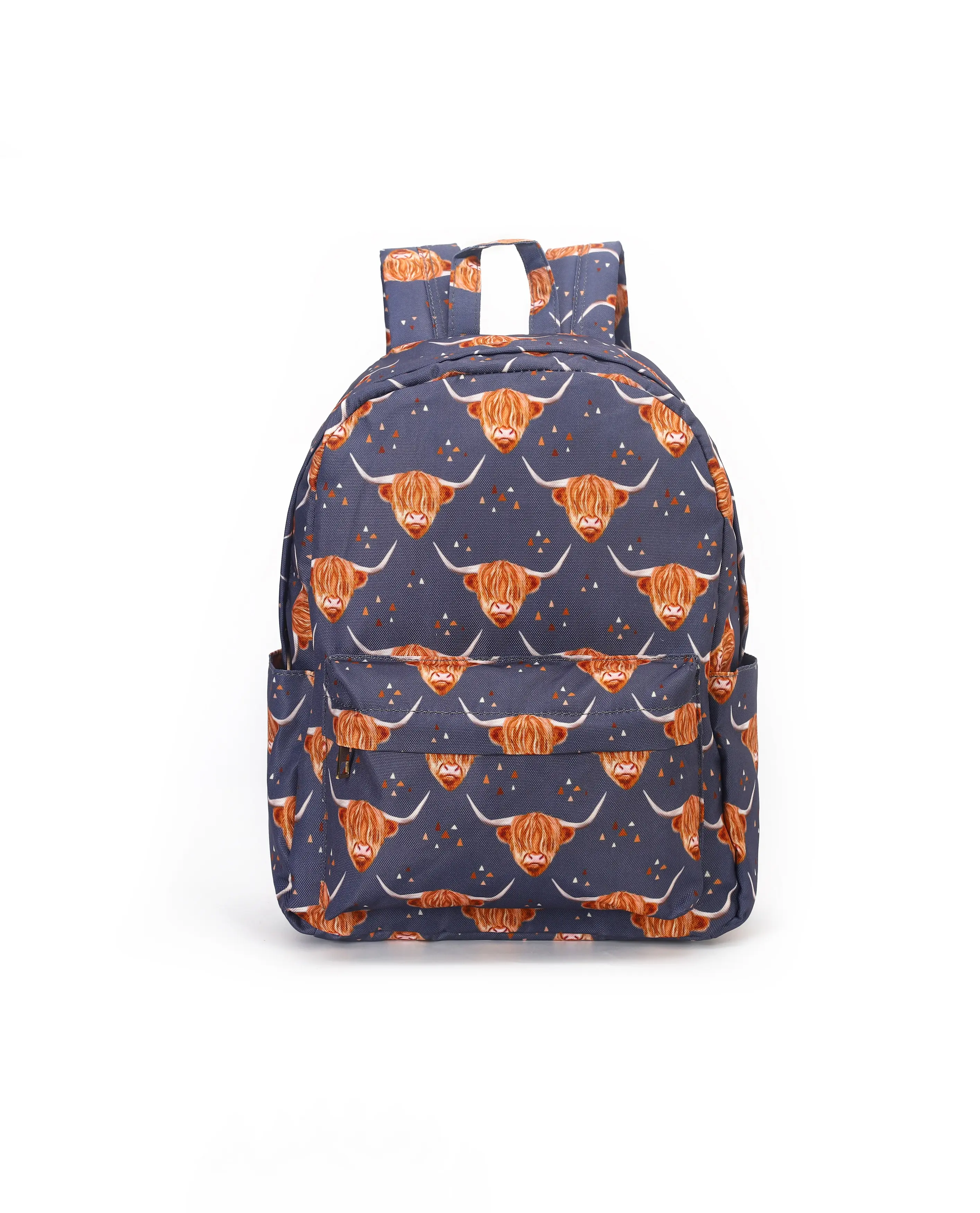 Cute Blue Cow Print Western Kids' Backpack, Cute Backpack