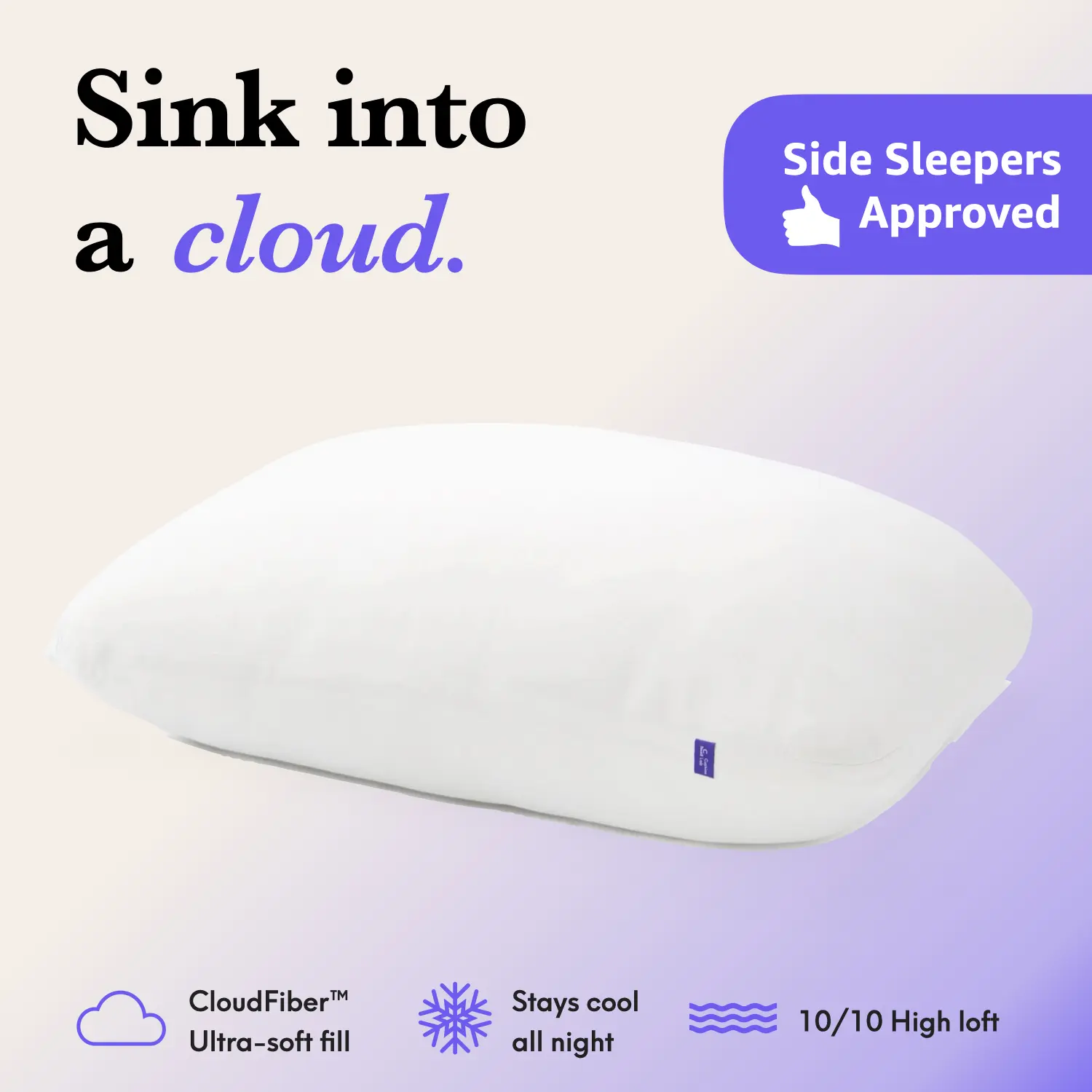Cushion Lab I CloudLoft Plush Memory Foam Pillow — Sleep On A Cloud — Premium Extra Loft Cooling Hotel Pillow for Back and Side Sleepers