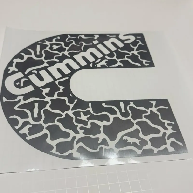 Cummins Camo Decal Set - Premium Colored Long Wearing Self-Adhesive Permanent Vinyl Car Exterior Truck Stickers, Made-To-Order Automotive Accessories, 1-3 Days Processing Time, Includes Transfer Tape, Refund For Intact Returns, Refund Only For Intact Retu