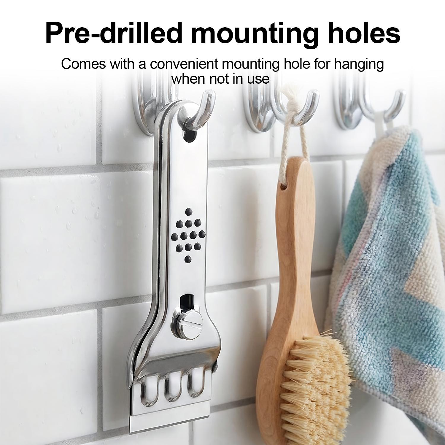 VAYWET Razor Blade Scraper Tool Stainless Steel Multifunctional Cleaning Shovel Ceramic Hob Scraper 5 Blades for Cleaning Window Cooktop Oven Glass Stove Kitchen Floor Door Sticky Residue Tile Wallpaper Decals Labels Caulk Adhesive Paint Glue Removal