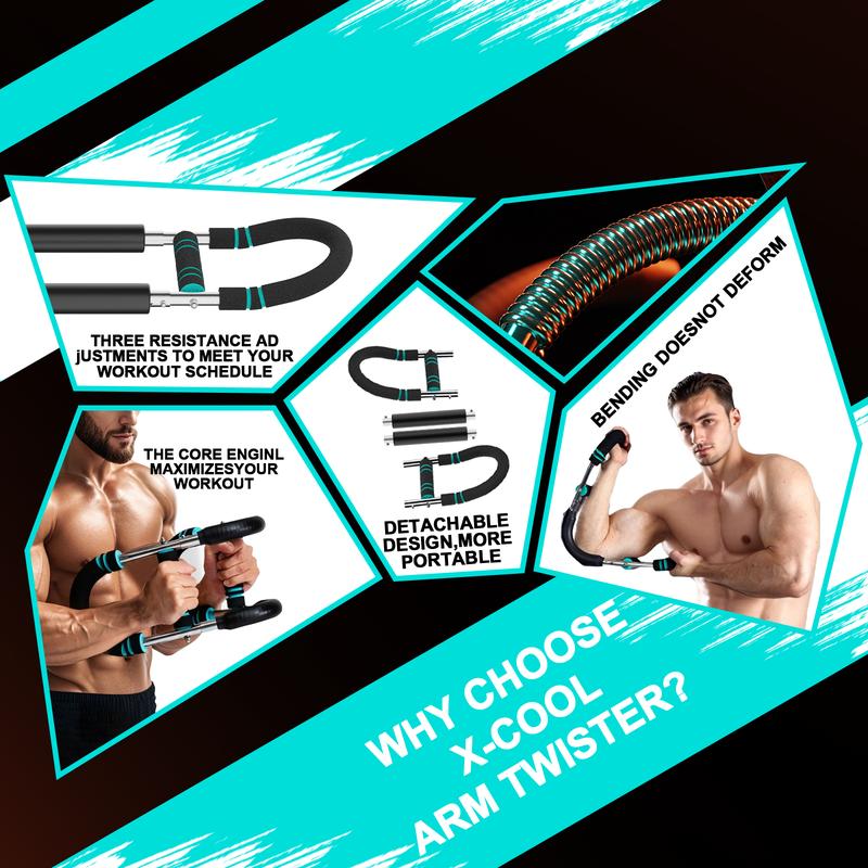 X-COOL Arm Trainer for Men - Full Upper Body Fitness Equipment with High Strength Metal Spring & Anti-Slip Foam Handles - Portable & Detachable Home Gym Workout Bar for Chest, Arms, Biceps, Abs, Shoulders, and Back Exercises X-COOL Arm Trainer for Men - Full Upper Body Fitness Equipment with High Strength Metal Spring & Anti-Slip Foam Handles - Portable & Detachable Home Gym Workout Bar for Chest, Arms, Biceps, Abs, Shoulders, and Back Exercises