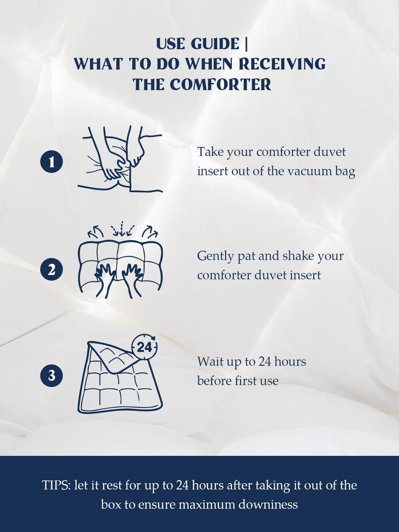 PEACE NEST Soft Fluffy Goose Down Comforter 100%  Cotton 450TC Cover All Season Mediumweight Year-round Cozy Bedding Twin Full Queen King Cal King Essential Hotel Style