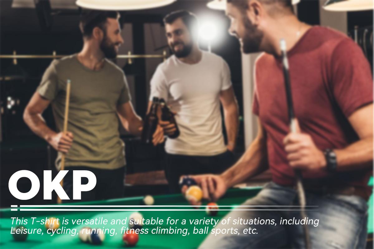 OKP Five Pack Men's Highly Elastic Moisture-Wicking T-shirt Soft, Quick-Drying, Breathable Sports Solid Color Short-Sleeved Round Neck Running Fitness Lightweight Top, Four Seasons gym wear cycling Athletic Workout Clothing SpringStatements