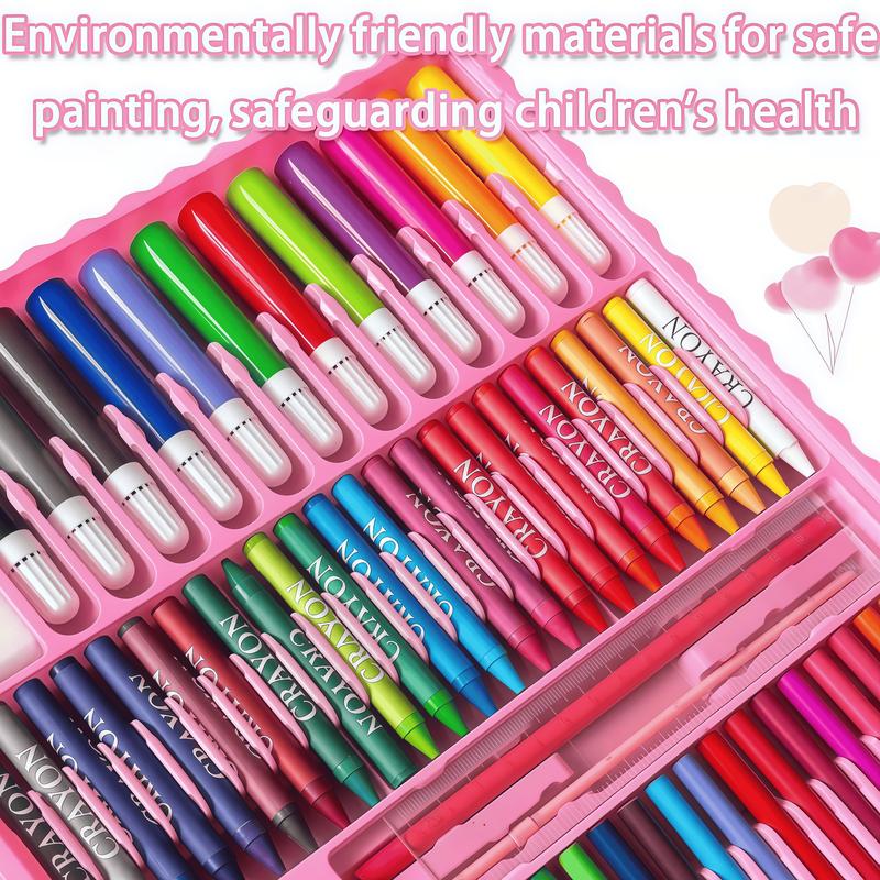Art Supplies, 208-Piece Drawing Art Kit, Gifts for Kids Girls Boys Teens, Art Set Crafts Case with Double Sided Trifold Easel, Includes Sketch Pads, Crayons, Colored Pencils (Pink) Art Supplies, 208-Piece Drawing Art Kit, Gifts for Kids Girls Boys Teens, Art Set Crafts Case with Double Sided Trifold Easel, Includes Sketch Pads, Crayons, Colored Pencils (Pink)