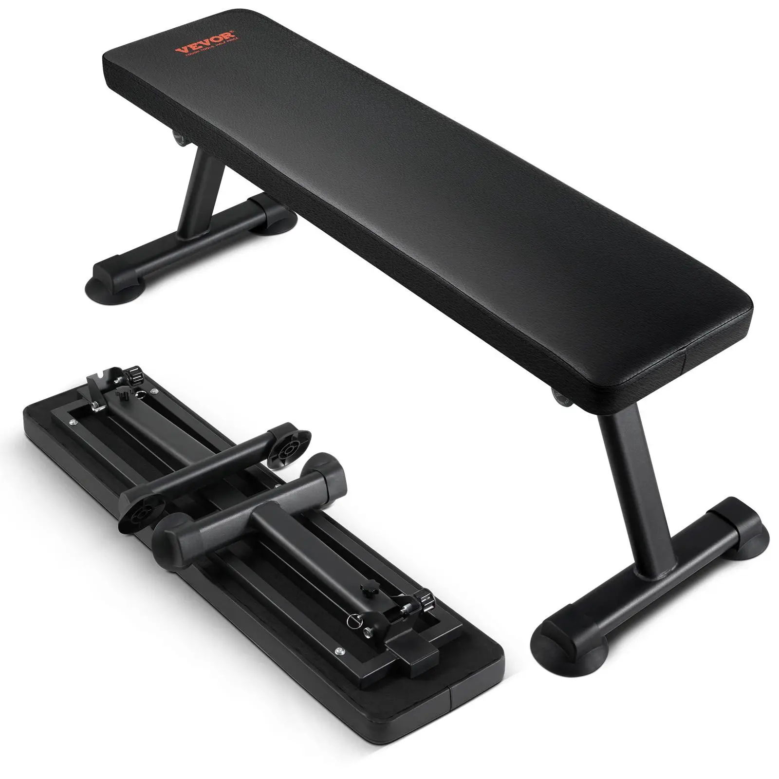 【SummerFinds】VEVOR Flat Weight Bench,  Foldable Strength Training Bench, Utility Workout Bench for Full Body Workout, 1000 LBS Press Bench for Home Gym Exercise, for Multi-Purpose Weight Training and Ab Exercises
