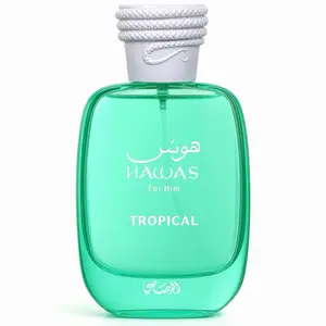 Rasasi Perfumes Hawas Tropical Eau De Parfum Unisex Fragrance 100 ML 3.4 oz Coconut Ginger & Mint Notes Delightful Scents