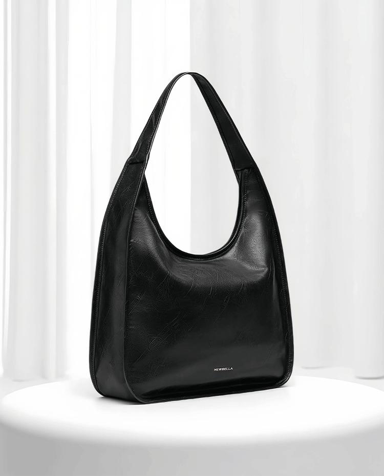 NEWBELLA Luna Pro Shoulder Bag in PU Leather - Sleek Solid Color Top Handle Bag with Zipper Closure for School & Commute - 48x12x44 cm dealsforyoudaysFallFreshness