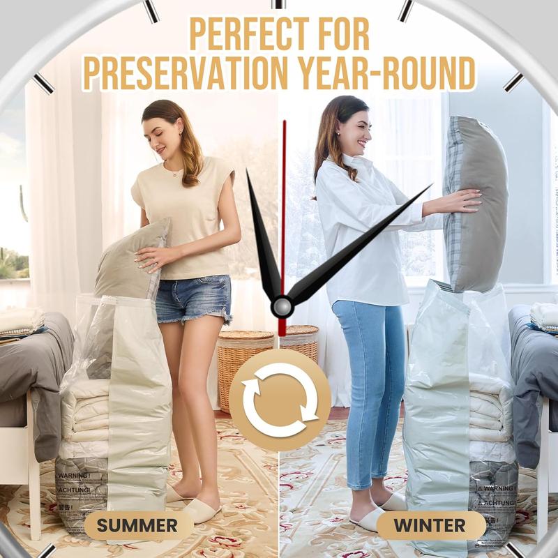 TAILI Extra Large Vacuum Storage Bag 4-6 Pack for Clothes Beddings, Space Saver, Space Saver Bag, Compression Bag , Vacuum Sealer Bag for Comforters Blankets Duvet, Closet Organizer