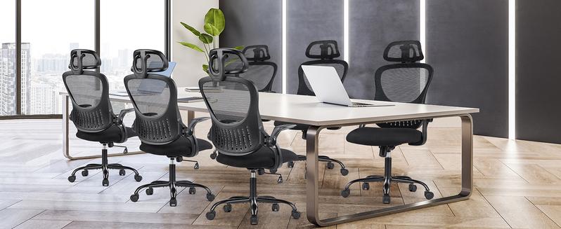 Sweet Furniture S - Ergonomic Office Chair with High-Back Mesh, Adjustable Headrest and Rolling Wheels, Comfortable Lumbar Support, Flip-up Arms Sweet Furniture S - Ergonomic Office Chair with High-Back Mesh, Adjustable Headrest and Rolling Wheels, Comfortable Lumbar Support, Flip-up Arms