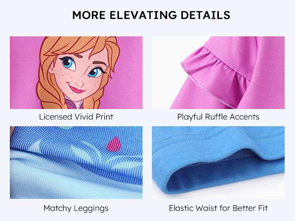 Disney Frozen Minnie Mouse Stitch Princess Fall Toddler Girl Outfit 2 Piece Long Sleeve Sweatshirt & Leggings Set Disney Frozen Minnie Mouse Stitch Princess Fall Toddler Girl Outfit 2 Piece Long Sleeve Sweatshirt & Leggings Set