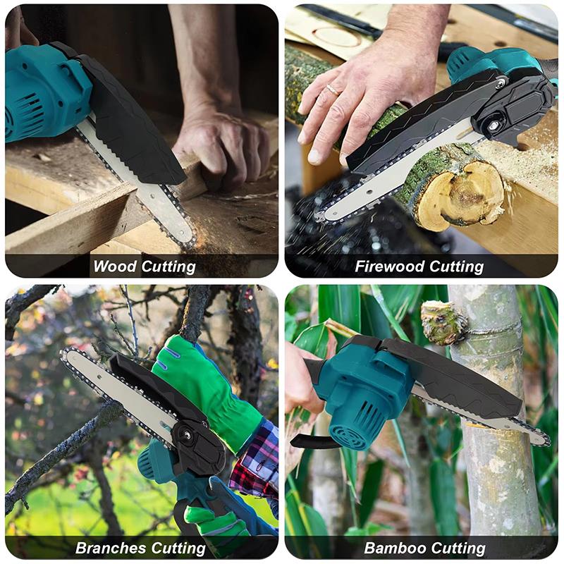 3-in-1 Cordless Pole Saw, Mini Electric Chainsaw and Electric Pruning Shears with 6.5ft Telescopic Pole, 6 Inch Electric Brushless Pole Saw with 2 1.3Ah Batteries for Home Garden Tree Pruning