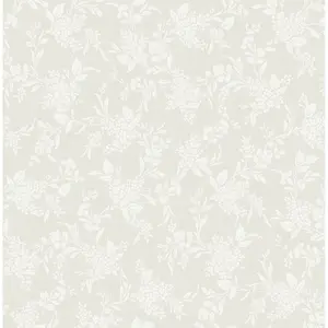 NextWall Neutral Tonal Floral Peel and Stick Wallpaper