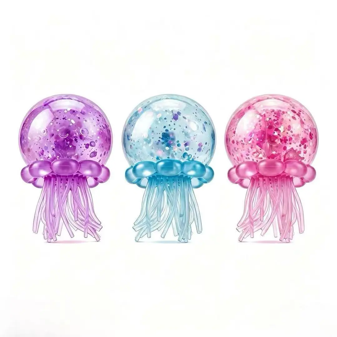 KIDGENIUS Soft Jellyfish Squishies Stress Ball - Silent ASMR Oddly Satisfying Dual-Use Fidget Toy for Neurodivergent Kids' Sensory Play, Peace of Mind Stress Relief, Ideal Birthday Gift