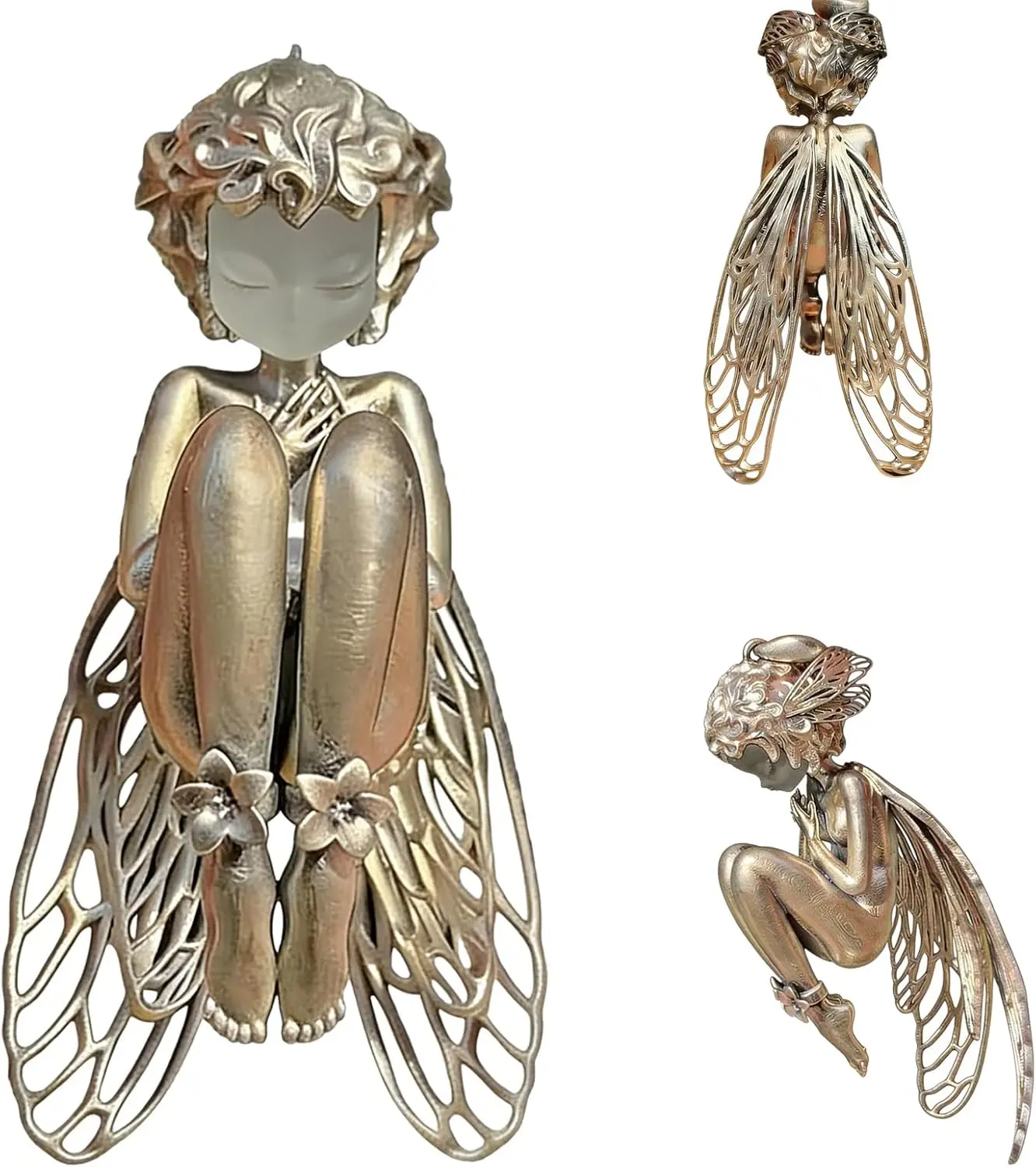 Silent Angel Pendant, Angel Necklace Pendants, 925 Sterling Silver Angels Pendant with Vintage, Angels Wing Pendants Charm Jewelry Women Men for Birthday Anniversary Valentine’s Day cross