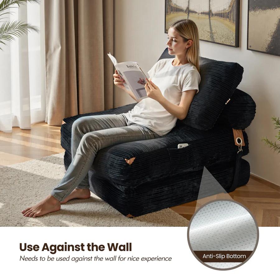 OOSWIFT 3 in 1 Convertible Folding Sofa Bed, Convertible Sleeper Chair with Pillow Foldable Mattress with Back Support Upholstered Soft Couch OOSWIFT 3 in 1 Convertible Folding Sofa Bed, Convertible Sleeper Chair with Pillow Foldable Mattress with Back Support Upholstered Soft Couch