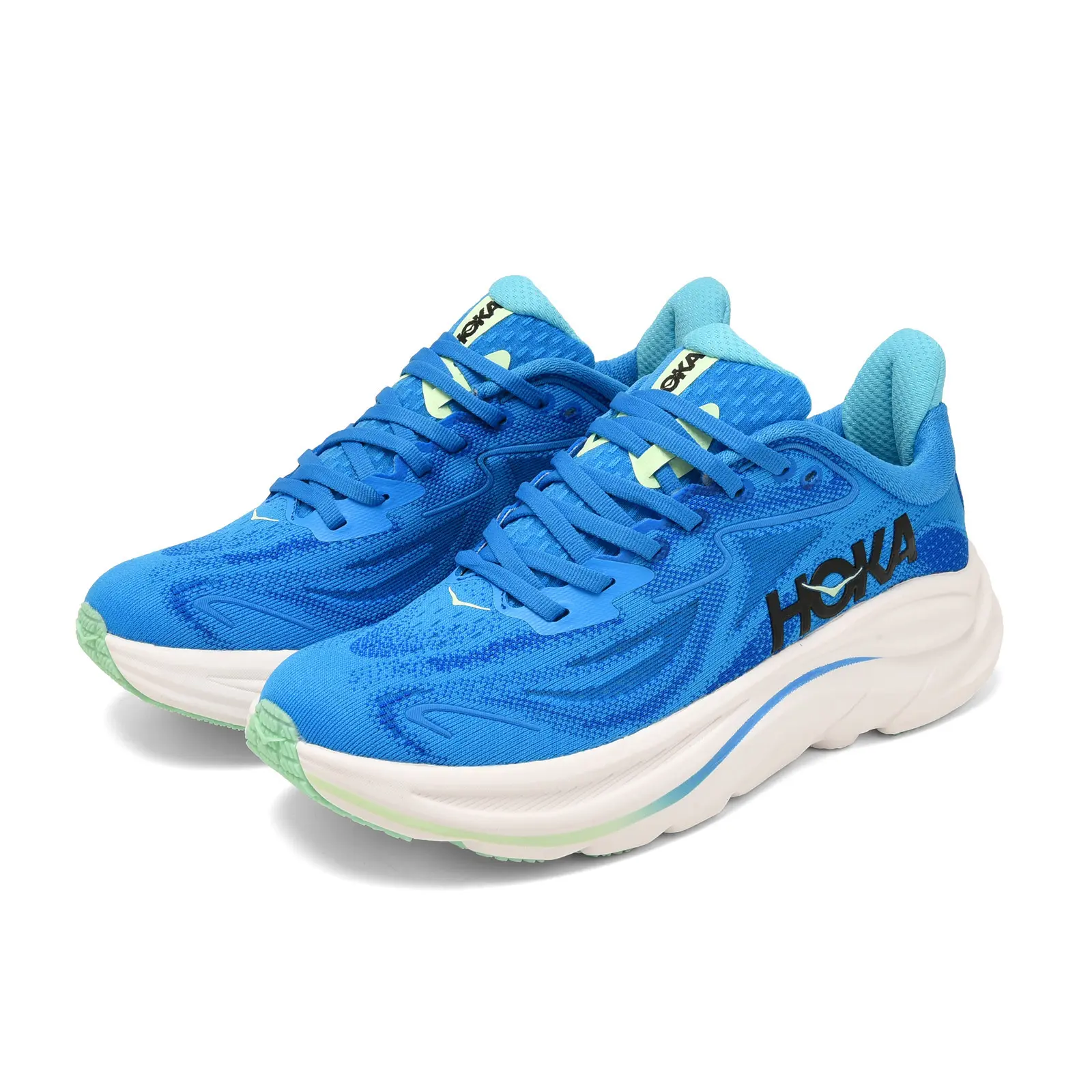 Fashion Street‑Style Athletic Sneakers Unisex Bright Blue‑White Breathable Mesh Upper Soft Thick Midsole Non‑Slip Lace‑Up Shoes For Outdoor Jogging Workout Casual Daily Wear Men Women Sport Footwear