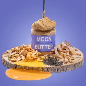 Cashew Coconut Chia - MoonButter - Roasted Cashew Spread with Chia Seeds, Wildflower Honey, & Real Dried Coconut - All Natural 10 oz