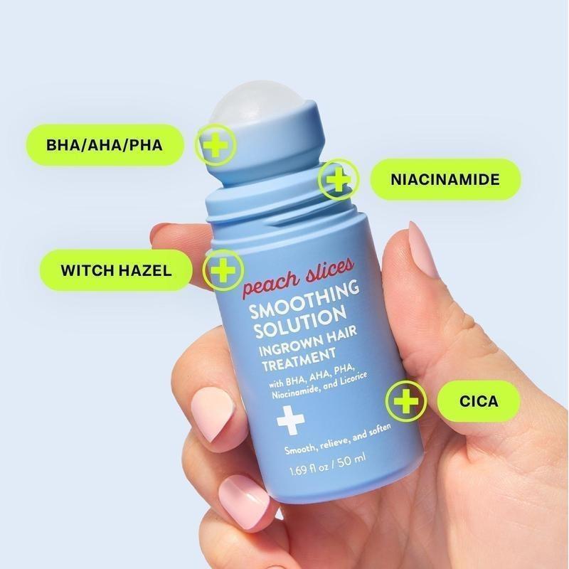 3XX Peach Slices Smoothing Solution Ingrown Hair Treatment with Peach & Lily for Silky Smooth Bump-Free Skin