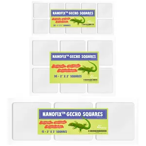 Perco Nano Double Sided Tape Squares Clear Adhesive 95 Pre-Cut Sizes for Wall Decor Crafts DIY Office Home Use Multi-Size Multi-Purpose Projects