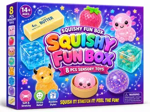 8-Piece Mystery Squishy Toy Set, Slow-Rising Stress Relief Fidget Toys, Sensory Squishy Bundle with 8 Unique Styles, Creative Blind Box Party Gifts