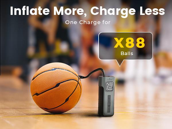 HYVOHEX Tire Inflator Portable Air Compressor, 1 Min Fast Inflation Cordless Bike Pump with Digital Pressure Gauge LED Light, 150 PSI Electric Air Pump for Car Tires, Bicycle, Motorcycle, Ball