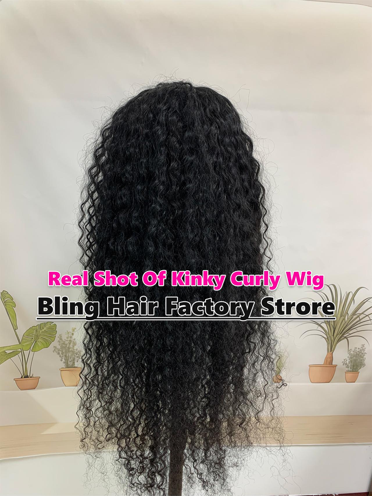Bling Hair 34 36 Inch 13x4 Kinky Curly Lace Front Human Hair Wig Pre-pluecked 13x6 Jerry Curly Lace Front Wigs Human Hair Brazilian Curly Wigs For Women Natural Color 180 Density TikTokShopBlackFriday