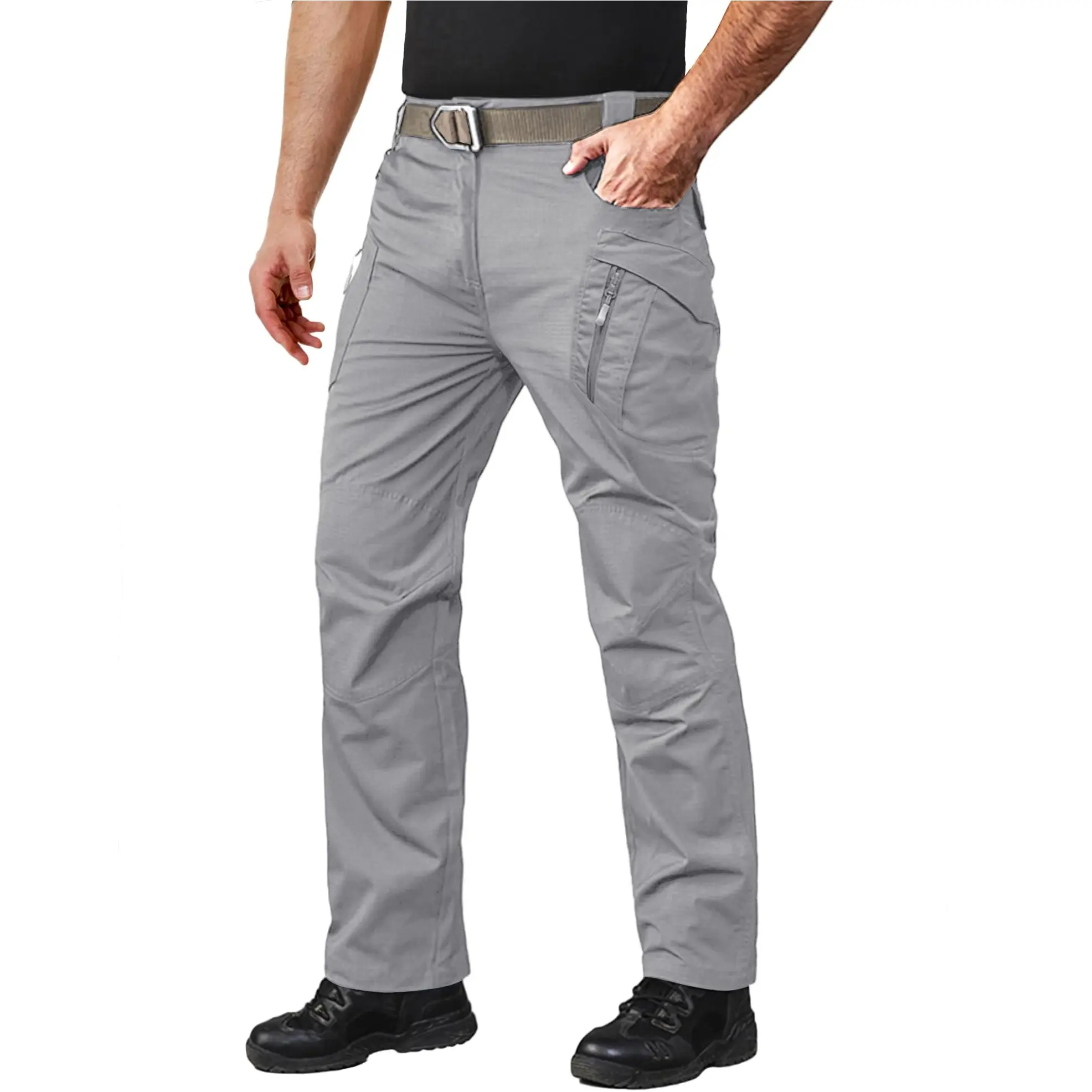MAGCOMSEN Men's Athletic Tactical Pants with Cargo Pocket & Belt Loops, Lightweight Grid Rip-Stop Fabric, Outdoor Tactical Stuff for Hiking, Water Resistant, Mensfashion, Metal Zipper For Quick On, Work-To-Hike Versatility, Fitted Cut, Knee Flex Zones