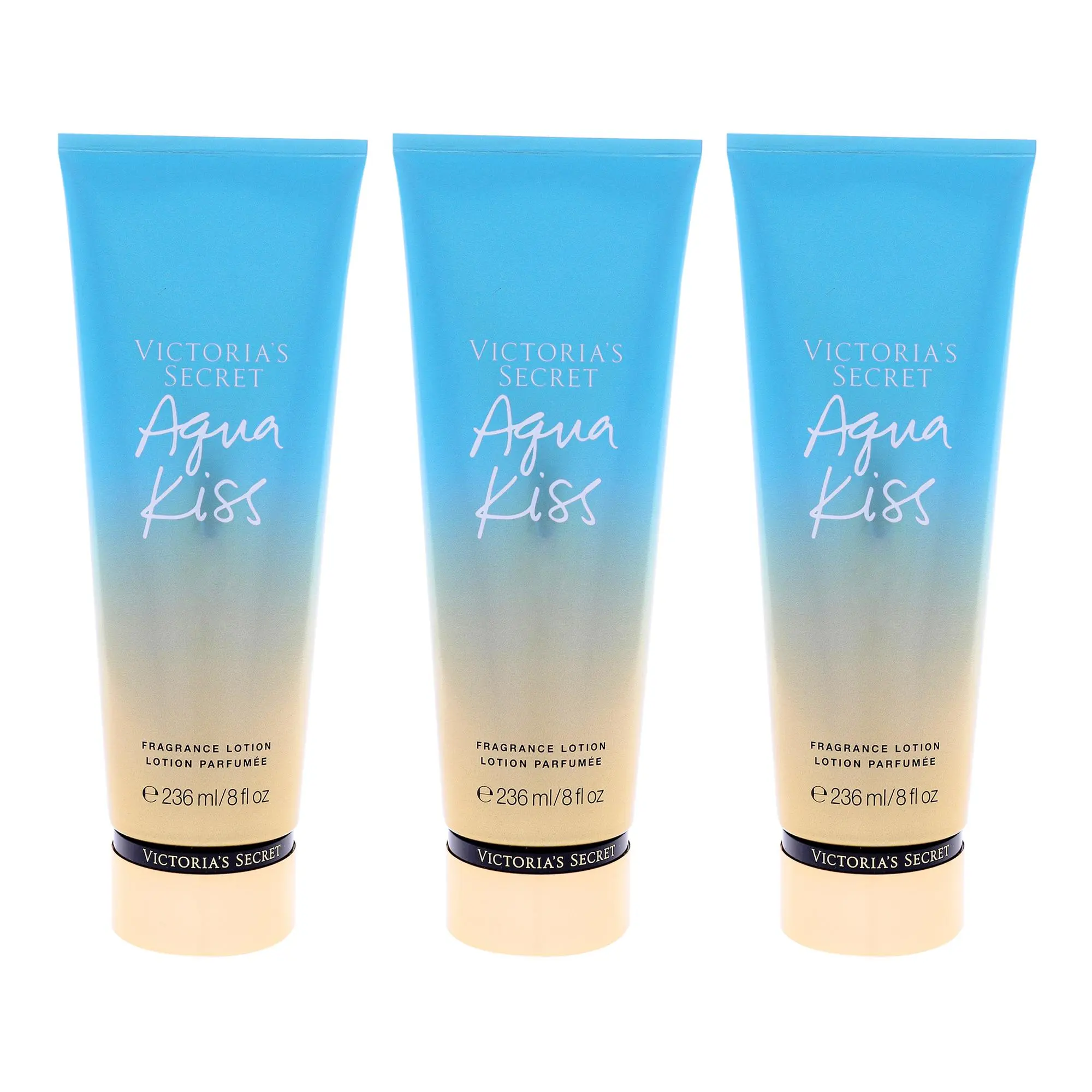 Victoria's Secret Aqua Kiss Women's Fragrance Lotion - Daily Fresh Scent, 8 fl oz Each, Apply Daily, 3-Count Set Pack, Body Lotion