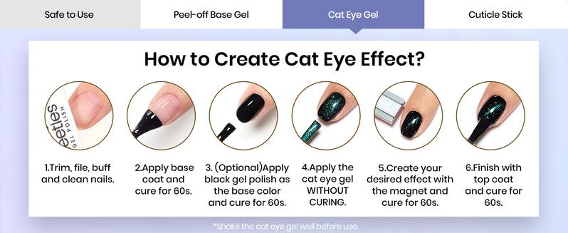 Beetles Cat Eye Gel Polish Set, DIY Nails at home gift Bunny Cutics Cosmetic Manicure Gift for women girls Fall Nail Halloween Nail Black Friday Winter Nail Christmas Gift