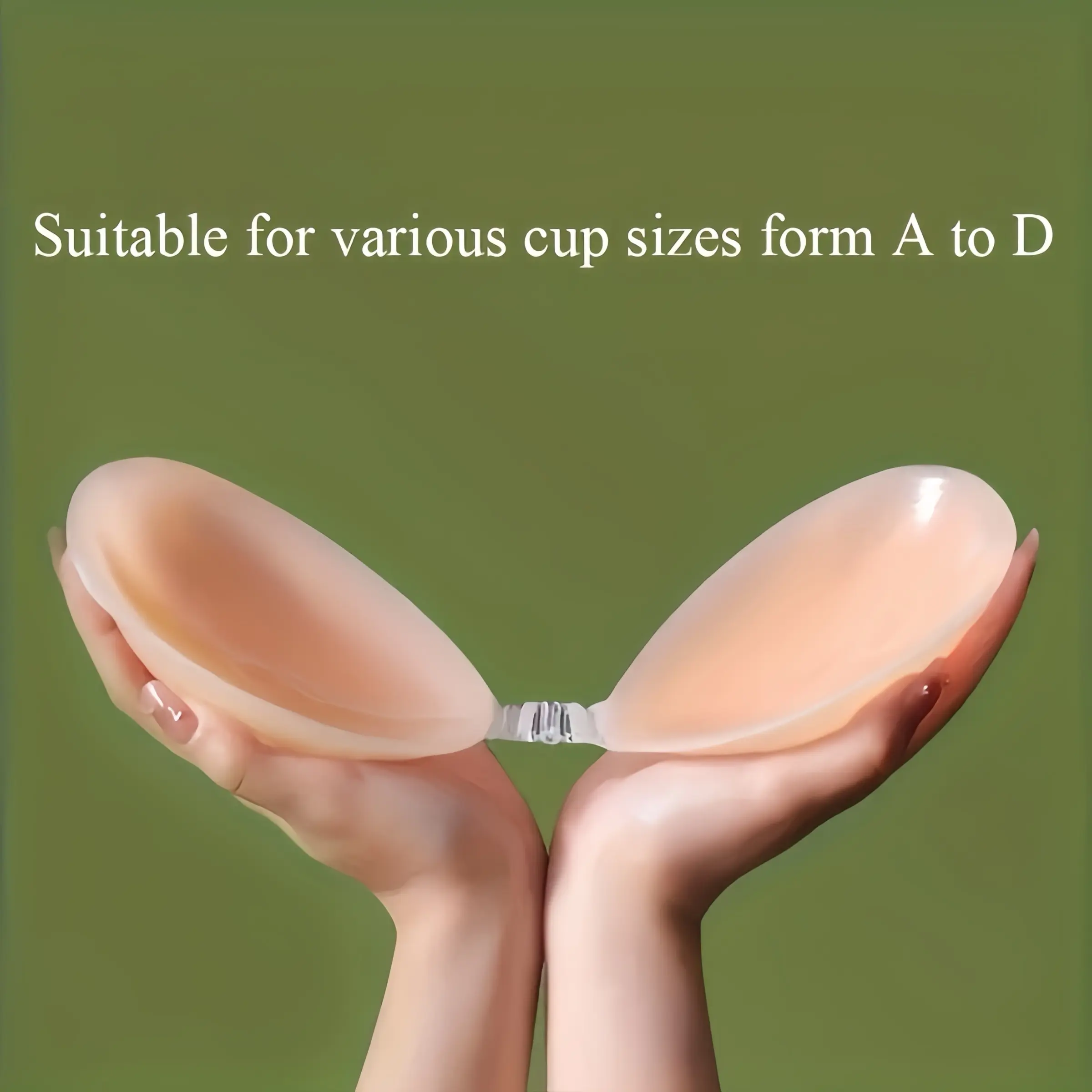 Reusable Thick Silicone Seamless Invisible Bra, No Strap Self-Adhesive Lifted Underwire Free Breastwear, Breathable Waterproof Anti-Sagging, Sizes A-D, Wedding Party