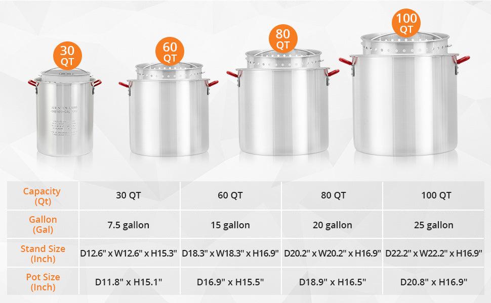 【GARVEE】100 Qt Seafood Boil Pot with 110,000 BTU Propane Stove & 10 PSI Regulator – Aluminum Crawfish Boiler for Outdoor Cooking, Crawfish & Seafood