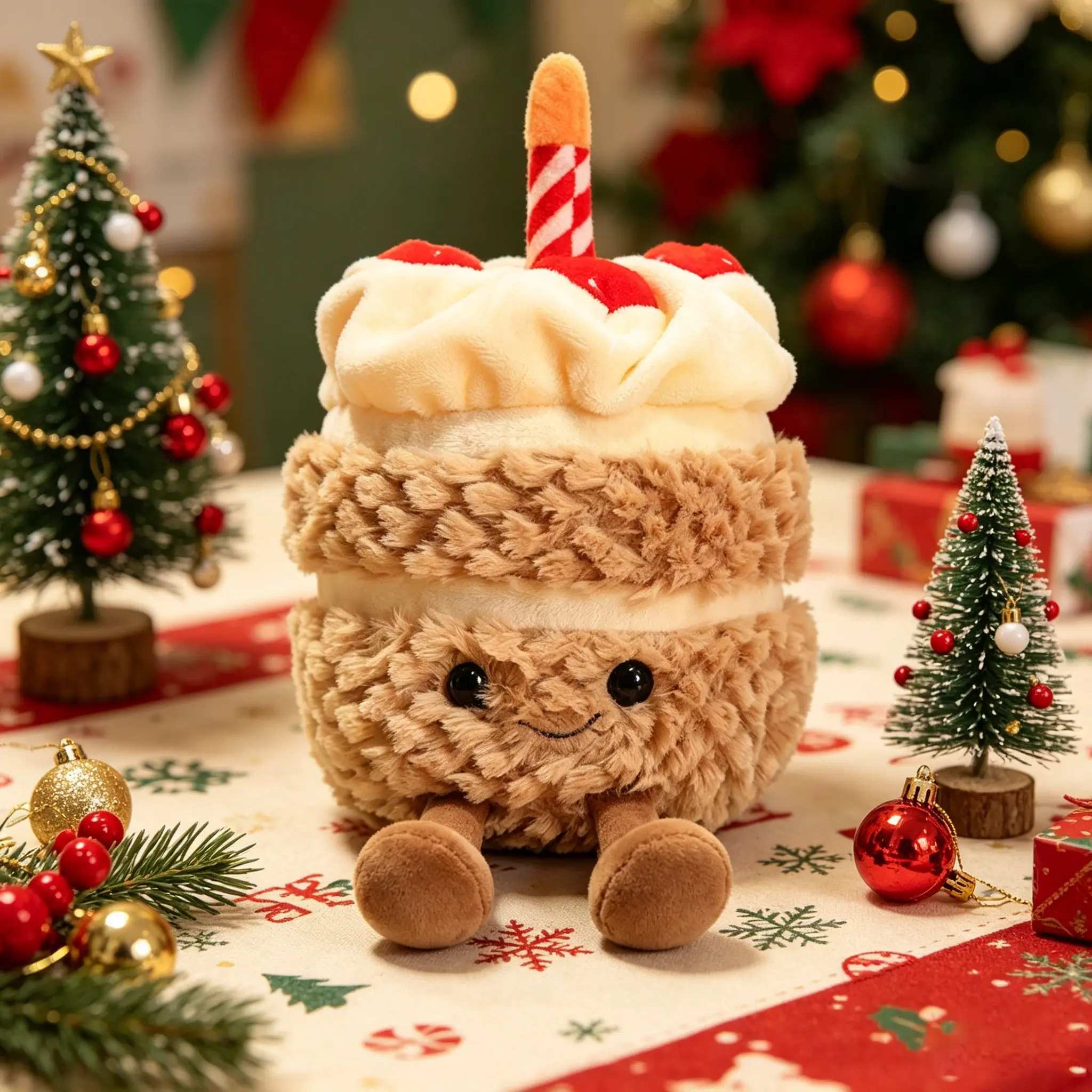 Birthday Cake Stuffed Toy, Happy Birthday Cake Cute Soft Huggable Stuffed Toy, Fun Collectible Plush Cute Stuffies for Kids and Adult Collectors, Perfect for Decorating Rooms and Birthday Gifts, Soft Cuddly Gift
