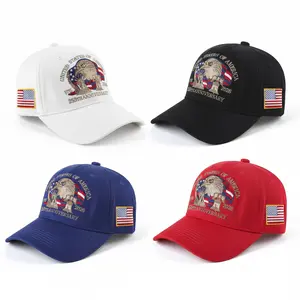 United States 250th Anniversary Celebration Embroidered Adjustable Retro Patriotic Baseball Cap for Men Women USA 1776–2026 Premium Cotton Blend Curved Brim Hat Blue Red Navy