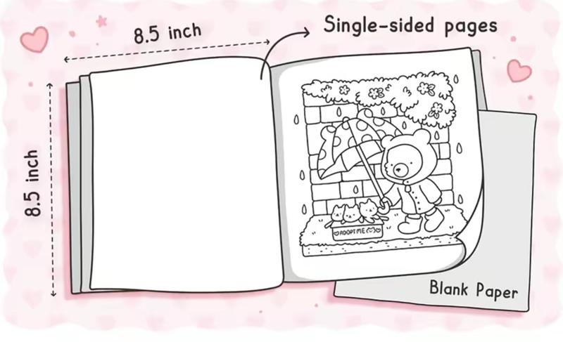 Super Cute Coloring Book for Adults & Teens: 40-52 Hand-Drawn Pages of Creative Fun | High-Quality Artistic Escape Illustrations Relaxation